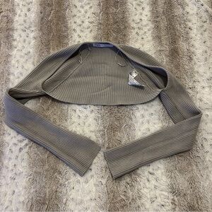 Zara Grey Ribbed Knit Shrug Bolero